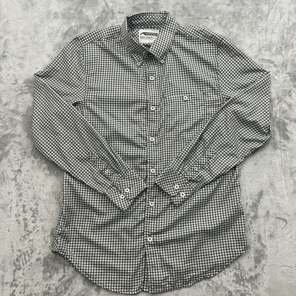Mountain Khakis Shirt Men's Medium Black White Check Button Down Classic Fit